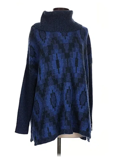 Pre-owned Soft Surroundings Turtleneck Sweater In Blue