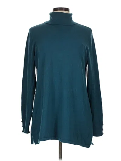 Pre-owned Soft Surroundings Turtleneck Sweater In Teal