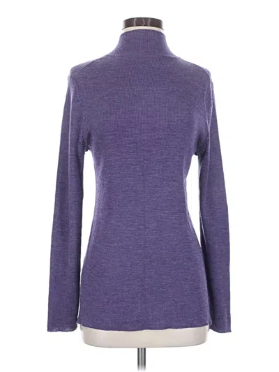 Pre-owned Soft Surroundings Wool Pullover Sweater In Purple