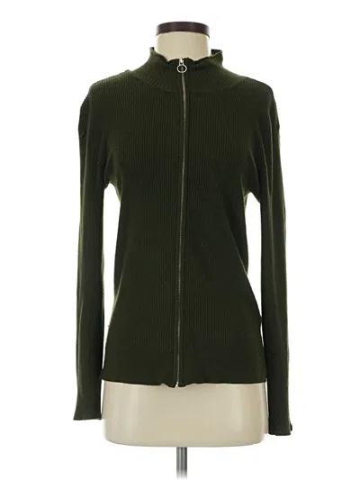 Pre-owned Soft Surroundings Zip Up Hoodie In Green