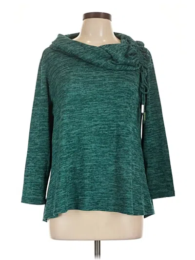 Pre-owned Soft Works 3/4 Sleeve Top Teal Cowl Neck Tops