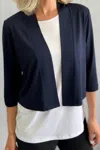 Soft Works Bolero 3/4 Sleeve Jacket In Midnight In Blue