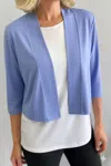 Soft Works Bolero 3/4 Sleeve Jacket In Periwinkle In Blue
