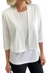 Soft Works Bolero 3/4 Sleeve Jacket In White In White