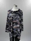 Soft Works Women's Long Sleeves Cowl Neck Top In Navy/taupe In Multi