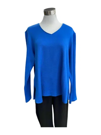 Soft Works Women's Long Sleeves Top In Royal In Blue