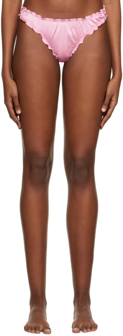 Softandwet Ssense Exclusive Pink Frilled Thong In 033247 Pink