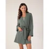 Softflex Cloud Fleece Robe In Basil