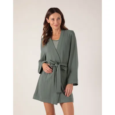 Softflex Cloud Fleece Robe In Basil