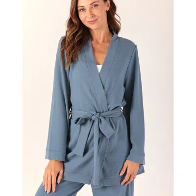 Softflex Cloud Fleece Robe In Blue