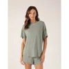 Softflex Lazy Haven Tee In Basil Oatmilk Stripe