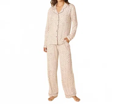 Softies Aria Slim Notch Collar Pajama Set In Wild Almond In Neutral