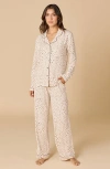 Softies Aria  Slim Notch Collar Pj Set In Neutral
