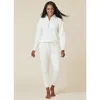 Softies Athleisure Dreamtech 1/4 Zip Jogger Set In Almond