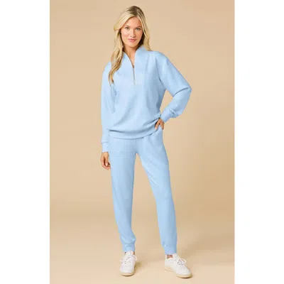 Softies Athleisure Dreamtech 1/4 Zip Jogger Set In Blue