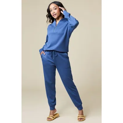 Softies Athleisure Dreamtech 1/4 Zip Jogger Set In Blue