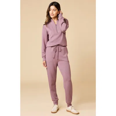 Softies Athleisure Dreamtech 1/4 Zip Jogger Set In Pink