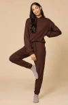 Softies Athleisure Dreamtech Oversize Hoodie Lounge Set In Brown