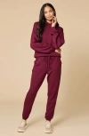 Softies Athleisure Dreamtech Oversize Hoodie Lounge Set In Burgundy