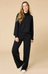 Softies Athleisure Mock Neck And Pleated Pant Set In Black