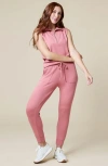 Softies Athleisure Puredream 1/4 Zip Sleeveless Jogger Lounge Set In Copper Rose