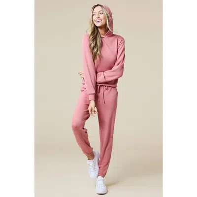 Softies Athleisure Puredream Long Sleeve Hoodie Jogger Set In Copper Rose