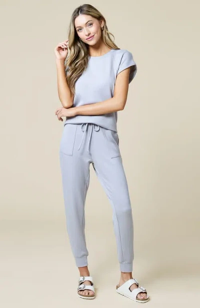 Softies Athleisure Puredream Short Raglan Crew Neck Jogger Set In Grey