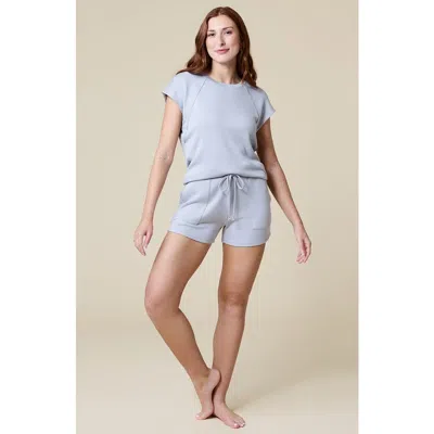 Softies Athleisure Puredream Short Raglan Crew Neck Short Set In Grey
