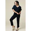 Softies Athleisure Puredream V-neck Lounge Set In Black