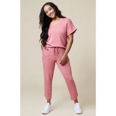 Softies Athleisure Puredream V-neck Lounge Set In Copper Rose