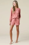 Softies Dream 3/4 Sleeve Boatneck Top With Shorts Set