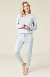 Softies Dream Jersey Long Sleeve Crew Neck Lounge Set With Jogger Pant In Heather Grey