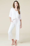 Softies Dream Jersey Relaxed V-neck With Capri Lounge Set In Blush Pink