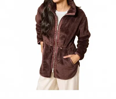 Softies Dream Plush Zip Jacket In Espresso In Brown