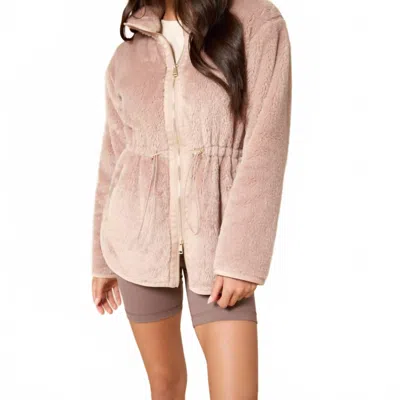 Softies Dream Plush Zip Tunic In Coco In Neutral
