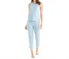 Softies Dream Racerback Tank & Flood Pant Set In Surf In Blue