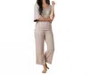 Softies Dream Relaxed V-neck With Capri Lounge Set In Coco In Brown