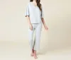 Softies Dream Relaxed V Neck With Capri Lounge Set In Heather Grey In Gray