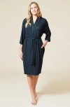 Softies Dream Shawl Collar Robe In Black