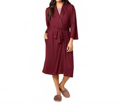 Softies Dream Shawl Collar Robe In Cherry Cola In Multi