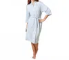 Softies Dream Shawl Collar Robe In Heather Grey In Blue
