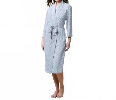 Softies Dream Shawl Collar Robe In Indigo / White