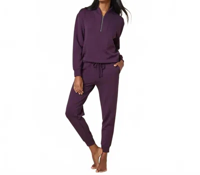 Softies Dream Tech Zip Jogger Set In Fig In Purple
