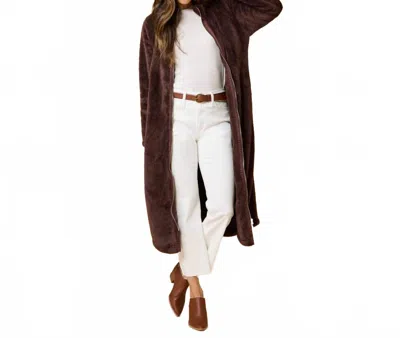 Softies Dreamplush Zip Robe In Brown In Metallic