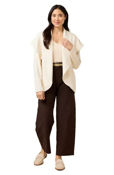 Softies Dreamtech Exaggerated Collar Cardigan In Almond