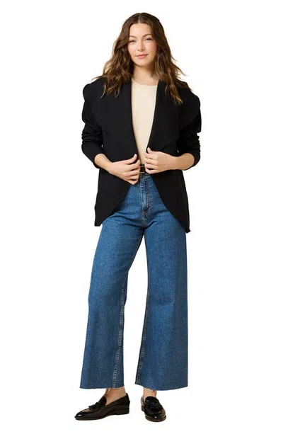 Softies Dreamtech Exaggerated Collar Cardigan In Black