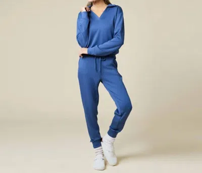 Softies Dreamtech Johnny Collar Lounge Set In Indigo