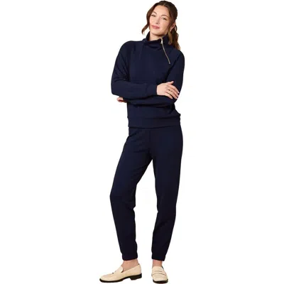 Softies Dreamtech Zip Mock Neck With Pant In Blue