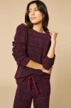 Softies Heather Marshmallow Crew Neck Lounge Set In Burgundy