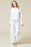 Softies Heather Marshmallow Crew Neck Lounge Set In Heather Blush Pink